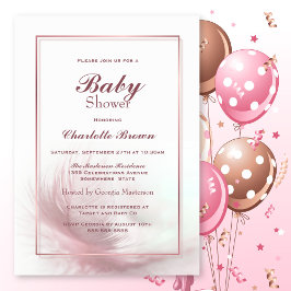 Dusty Pink Baby shower Kaart