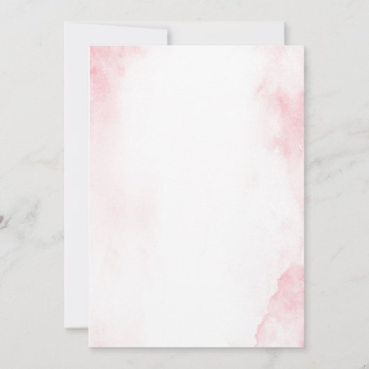 Dusty Pink Baby shower uitnodiging voor meisje (Achterkant)