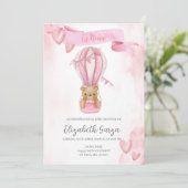 Dusty Pink Baby shower uitnodigingsbanner voor mei Kaart (Staand voorkant)