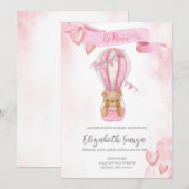 Dusty Pink Baby shower uitnodigingsbanner voor mei Kaart (Voorkant / Achterkant)