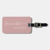 Dusty Pink Bagagelabels Weddenstabel Plan/Favor (Voorkant horizontaal)