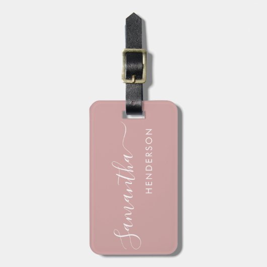Dusty Pink Bagagelabels Weddenstabel Plan/Favor (Voorkant verticaal)