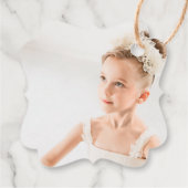 Dusty Pink Ballerina Verjaardag Glitter Foto Bedankjes Labels (Achterkant)