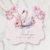 Dusty Pink Ballerina Verjaardag Glitter Foto Bedankjes Labels (Voorkant)