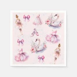 Dusty Pink Ballerina Verjaardag met Glitter Servet