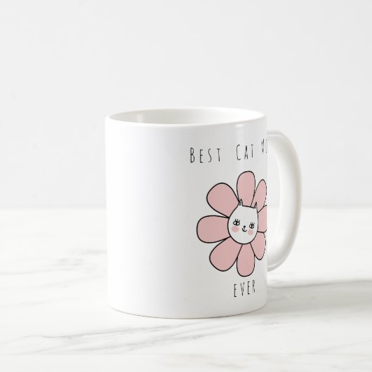 Dusty Pink Best Cat Mam. Daisy Cat Coffee Mok (Voorkant rechts)
