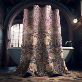 Dusty Pink Blauwgroen Pimpernel William Morris Flo Douchegordijn