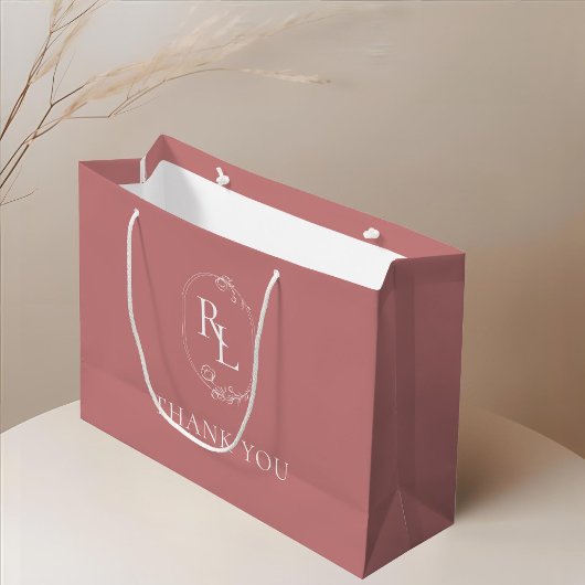 Dusty Pink | Bloemenmonogram bruiloft Dank u Groot Cadeauzakje