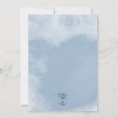 Dusty Pink Blue and White Roses Wedding Invitation Kaart (Achterkant)