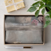 Dusty Pink & Blue Bloemen Stilleven Kunst Tissuepapier (Geschenk)