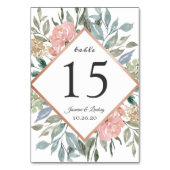 Dusty Pink Blue Green Foliage Rustic Wedding Kaart (Achterkant)