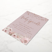 Dusty Pink Blush Baby Sprinkle Roos Gold Folie Uitnodiging (Gedraaid)