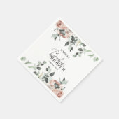 Dusty Pink Blush Floral Eucalyptus Baby shower Servet (Hoek)