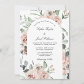 Dusty Pink Blush Floral Eucalyptus Wedding Kaart (Voorkant)