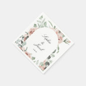Dusty Pink Blush Floral Eucalyptus Wedding Napkins Servet (Hoek)