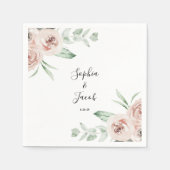 Dusty Pink Blush Floral Eucalyptus Wedding Servet (Voorkant)