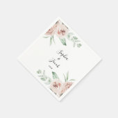 Dusty Pink Blush Floral Eucalyptus Wedding Servet (Hoek)