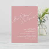 Dusty Pink Blush | Modern Elegant verjaardagsdiner Kaart (Staand voorkant)