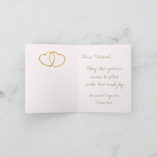 Dusty Pink Blush Roos White Creamy Peony Wedding Notitiekaartje (Binnen)