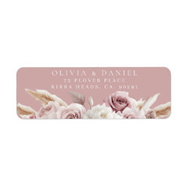 Dusty Pink & Blush Wedding Retour Adres Label