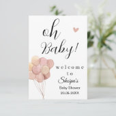 Dusty Pink Boho Baby shower Kaart (Staand voorkant)