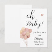 Dusty Pink Boho Baby shower Kaart (Voorkant / Achterkant)