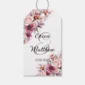 Dusty Pink Boho Floral Modern Script Wedding Cadeaulabel (Voorkant)