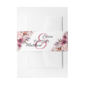 Dusty Pink Boho Floral Modern Script Wedding Uitnodigingen Wikkel (Voorkant Voorbeeld)