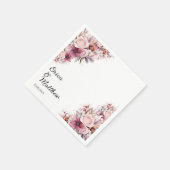 Dusty Pink Boho Floral Wedding Servet (Hoek)