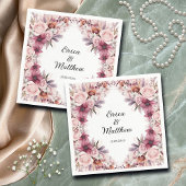 Dusty Pink Boho Floral Wedding Servet