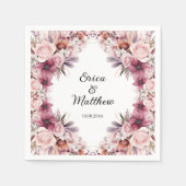 Dusty Pink Boho Floral Wedding Servet (Voorkant)