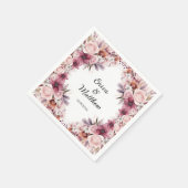 Dusty Pink Boho Floral Wedding Servet (Hoek)