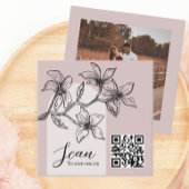 Dusty Pink Boho Online RSVP QR Code Informatiekaartje