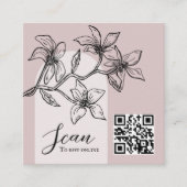 Dusty Pink Boho Online RSVP QR Code Informatiekaartje (Voorkant)