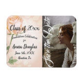 Dusty Pink  Boho Roos Aankondiging Magneet (Horizontaal)