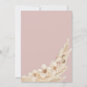 Dusty Pink Boho Teddy Bear Baby shower Kaart (Achterkant)