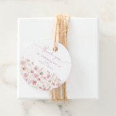 Dusty Pink Boho Wildflowers Baby shower Bedankjes Labels (In situ)