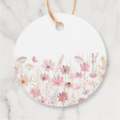 Dusty Pink Boho Wildflowers Baby shower Bedankjes Labels (Achterkant)