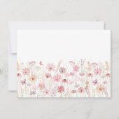 Dusty Pink Boho Wildflowers Baby shower Bedankkaart (Achterkant)