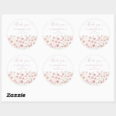 Dusty Pink Boho Wildflowers Baby shower Ronde Sticker (Vel)