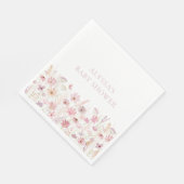 Dusty Pink Boho Wildflowers Baby shower Servet (Hoek)