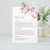 Dusty Pink Boho Wildflowers Details Enclosure Card Informatiekaartje (Staand voorkant)