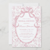 Dusty Pink Bow Chinoiserie Floral Vrijgezellenfees Kaart (Voorkant)