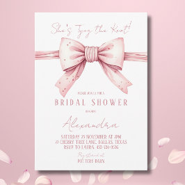 Dusty Pink Bow Shes Tying the Knot Vrijgezellenfee Kaart