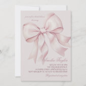 Dusty Pink Bow Vrijgezellenfeest Kaart (Voorkant)