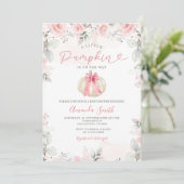 Dusty Pink Bowtie Een beetje pompoen Baby shower Kaart (Staand voorkant)