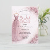 Dusty Pink Bridesmaid Dress Bridal Shower Kaart (Staand voorkant)