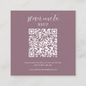 Dusty Pink | Bruiloft RSVP QR Code Informatiekaartje (Voorkant)