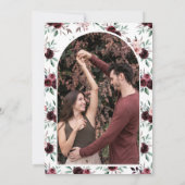 Dusty Pink Burgundy Floral Wedding Save The Date (Achterkant)