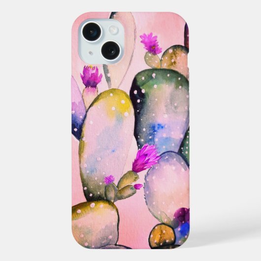 Dusty Pink Cactus iPhone Hoesje (Achterkant)